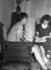 Public health nurse interviewing a patient in Miami, Florida.