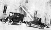View showing the Florida State Board of Health movie truck used to promote public health practices in rural communities.