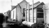 View showing pit toilets at Port Tampa, Florida.