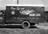 Truck will Miller Beer advertising