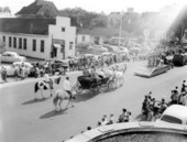 Horseshoe Plantation mule drawn wagon in fair parade - Tallahassee, Florida