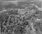 Aerial view looking west over the Florida State University campus - Tallahassee, Florida.