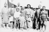 Family near their house