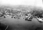 Aerial view, showing the harbor - Jacksonville, Florida.