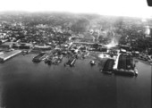Aerial view, showing the harbor - Jacksonville, Florida.
