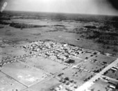 Aerial view of a neighborhood at Penney Farms.