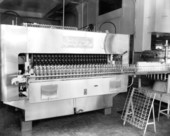 Empty bottles at the Coca Cola Bottling plant.
