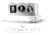 Sepulchral monument with portraits.