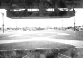 Baseball field from the grandstand behind home plate.