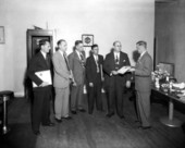 Man receiving recognition at the Gulf Oil luncheon