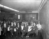 Men at luncheon.