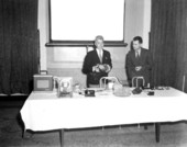 Inventor displaying inventions.