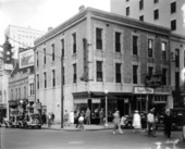 Commercial building on the corner of Laura and Adams streets.
