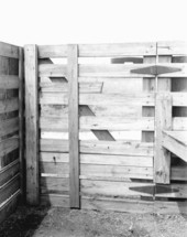 Gate to livestock pen.