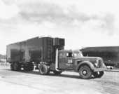 Refrigerated truck.