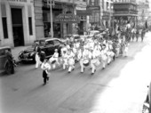 Boy Scouts marching band in the circus parade.