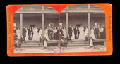 Wedding party assembled on hotel steps - Palatka, Florida