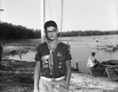 Portrait of an unidentified Boy Scout at Camp Semialachee in Leon County near Tallahassee, Florida.