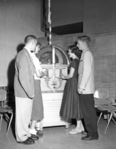 High school students at jukebox in Tallahassee, Florida.