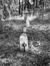 Gravestones in cemetery at Betton Hills in Tallahassee, Florida.