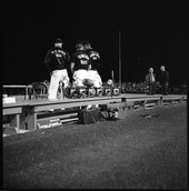 FSU football managers on sideline during game against the University of Richmond in Tallahassee.