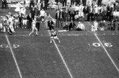 FSU E Fred Biletnikoff at the sideline after catching a pass during game in Tallahassee against UF.