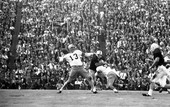 FSU quarterback #13 Steve Tensi throwing the football during game against the University of Oklahoma at the Gator Bowl in Jacksonville.