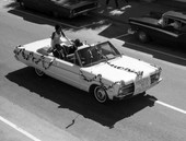 Float in the FAMU homecoming parade heading west on Call St. in Tallahassee.