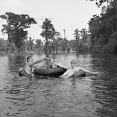 FSU students tubing at Wakulla Springs.