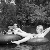 FSU students tubing at Wakulla Springs.