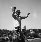 FAMU band director W.P. Foster at Bragg Memorial Stadium during homecoming football game in Tallahassee.