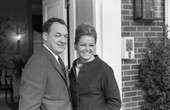 Governor Claude Kirk with his new wife Erika at the mansion in Tallahassee.