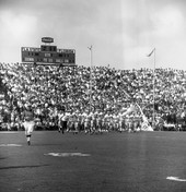 FSU football players taking the field at Doak Sheridan Campbell Stadium in Tallahassee for game against UF.