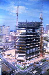 View looking northeast at construction of the AT&T Tower in downtown Jacksonville, Florida.