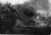 Sheppard family house at 222 N. Bronough St. on fire in Tallahassee, Florida.
