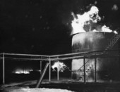 Fire at the Seminole Asphalt Refining company in St. Marks, Florida.