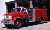1980 GMC/Jaco fire truck parked in front of TFD station #1 at 327 North Adams St. in Tallahassee, Florida.