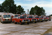 View of TFD fire trucks.