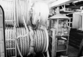 View showing spools of rope.