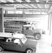 View showing TFD fire trucks at the station - Tallahassee, Florida.