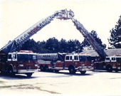View of TFD fire trucks in Tallahassee, Florida.