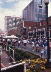 Looking north on S. Adams St. showing crowd during event in downtown Tallahassee, Florida.