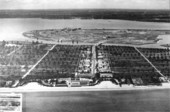 Aerial view of bridge to Indian Creek Island - Surfside, Florida