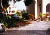 View of entrance and bathhouse on Palm Island, Miami Beach, Florida