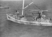 Close up of oyster boat on St. George Sound - Apalachicola, Florida