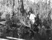 Cameraman Russ Ervin filming the Suwannee River.