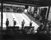 Players on a shuffleboard court - Saint Petersburg, Florida .