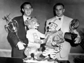 Gator Bowl MVPs with trophies - Jacksonville, Florida.