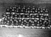 Group portrait of the Auburn football team in Jacksonville for the Gator Bowl.