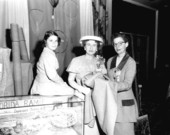 Hazel Palmer, Sara Lee Creech and Blanche Pence with ramie materials - Miami Beach, Florida